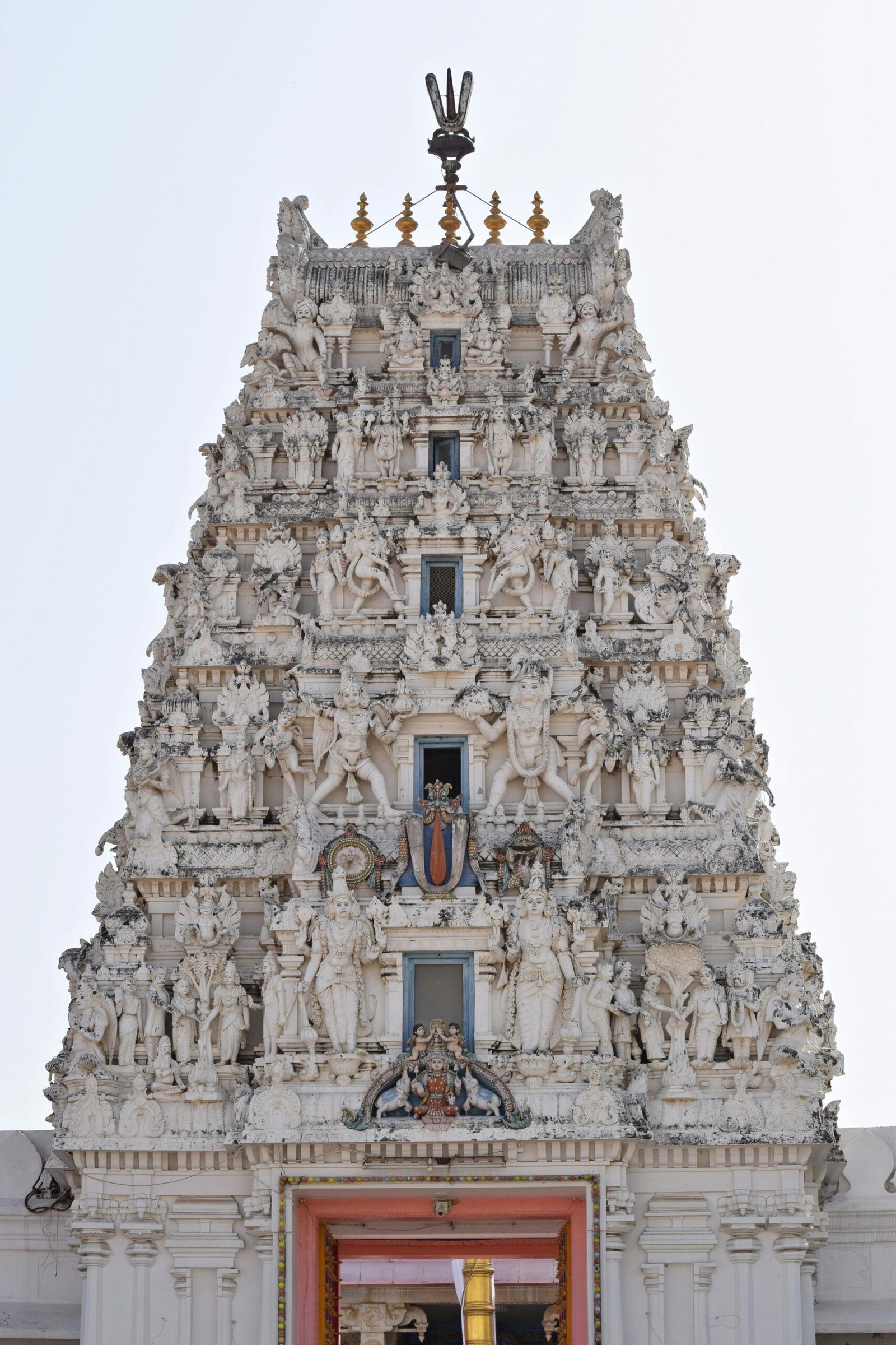 Home Intricately carved facade of the Sri Rama Vaikunth Temple in Pushkar, India, showcasing Hindu spirituality.